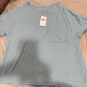 Entro Light Blue Short Sleeve Top